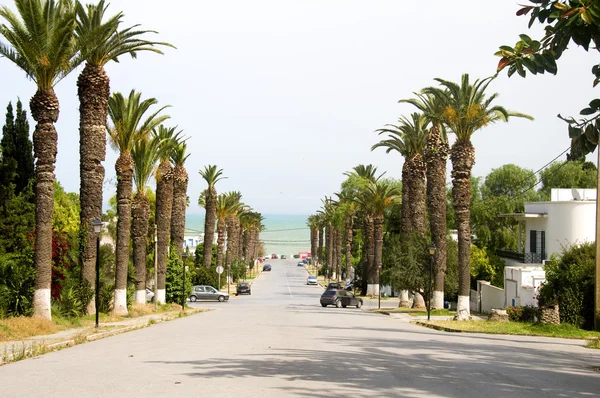 Boulevard från tågstationen till Medelhavet rue dag hammarskjoeld Karthago-hannibal tunis Tunisien — Stockfoto