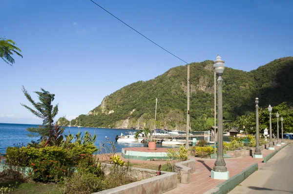 Park nabrzeża portu soufriere st. lucia Karaibów — Zdjęcie stockowe