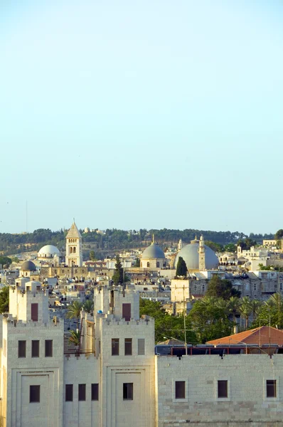 Vista panoramica Gerusalemme Palestina Israele architettura cupola blu — Foto Stock