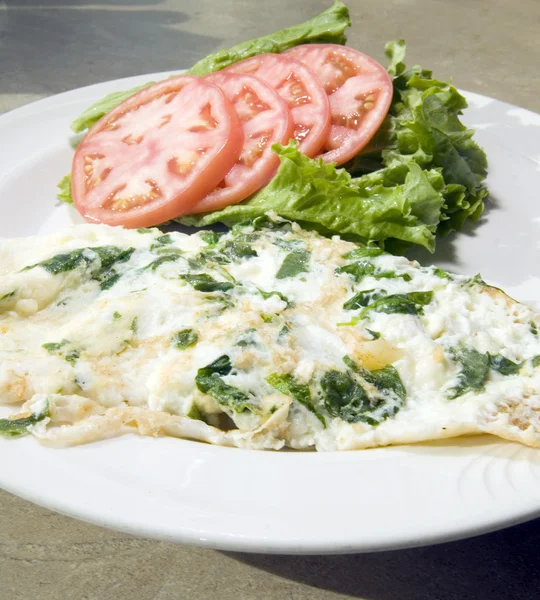 Florentine spinach egg white omelette feta cheese tomato lett — Stock Photo, Image