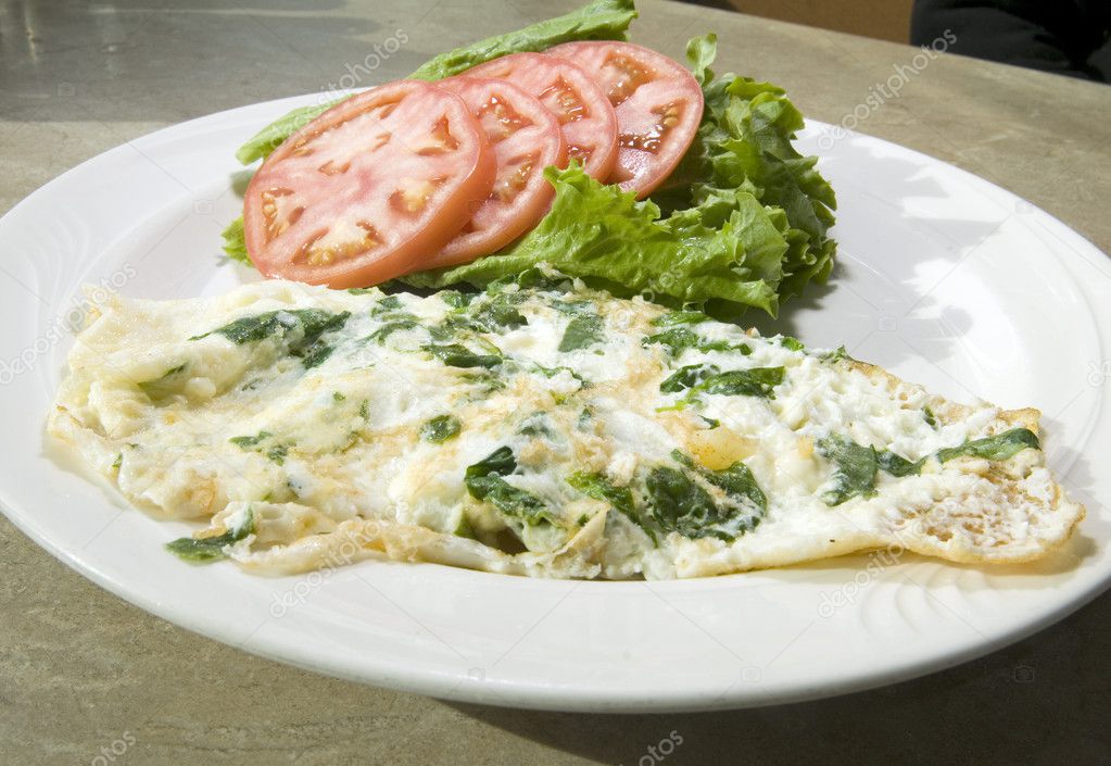 Florentine spinach egg white omelet — Stock Photo © rjlerich 19417047