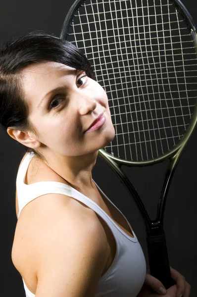 Сексуальна тенісистка молода — стокове фото