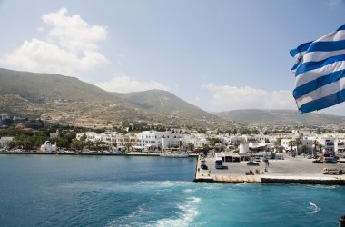 Island view parikia paros Yunan Adaları liman