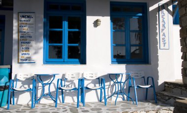 Yunan Adası Cafe kahve dükkanı cyclades mimarisi