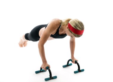 egzersiz fitness bar kadını itmek