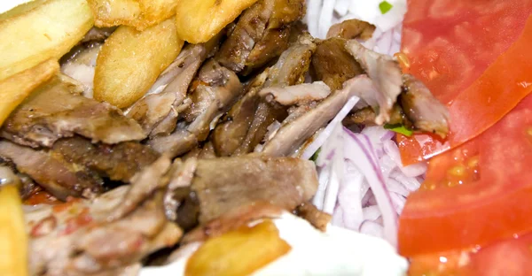 Gyro Teller Abendessen Griechenland — Stockfoto