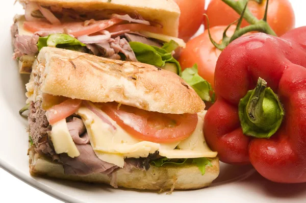 Gourment gebraden rundvlees sandwich — Stockfoto