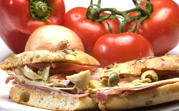 Prosciutto gourmet sandwich italiano — Foto Stock