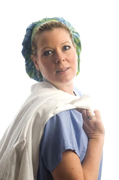 여성 간호사 스튜디오 초상화 — 스톡 사진