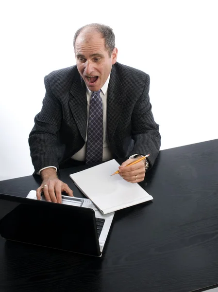 Excited executive in office — Stock Photo, Image