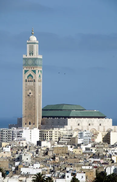 Hassan ii moskee stadsgezicht bekijken casablanca, Marokko — Stockfoto