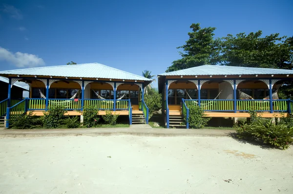 Hotel cabanas praia redes Corn Island Nicarágua — Fotografia de Stock