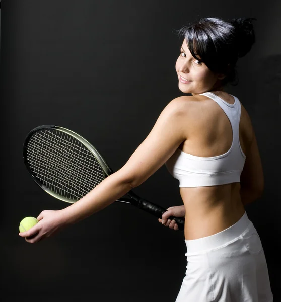 Sexig kvinnlig tennis spelare unga — Stockfoto