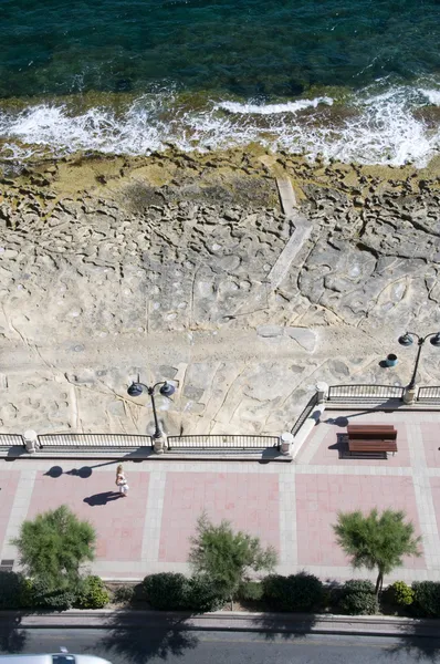 Limestone beach sliema malta — Stock Photo, Image