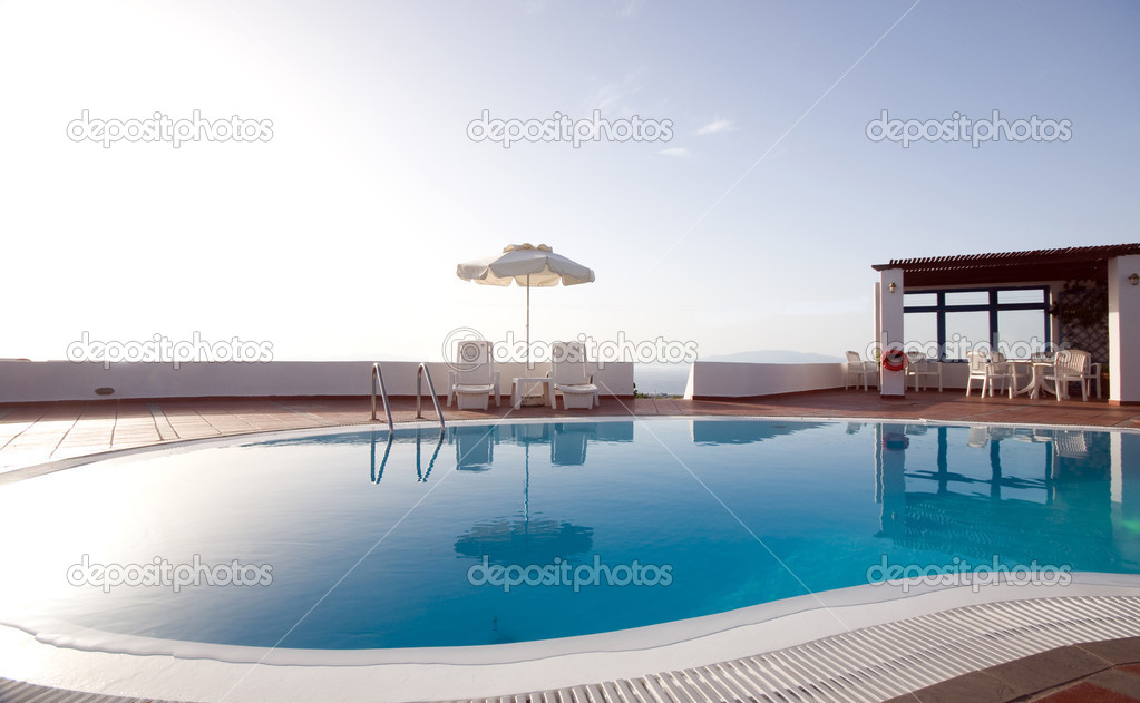 swimming pool greek islands santorini