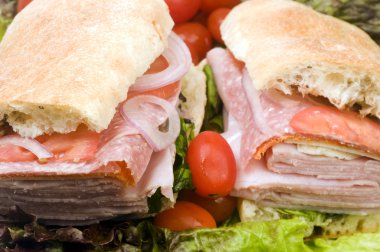 gourmet italian combo sandwich ciabatta bread clipart