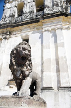 Aslan heykeli Katedrali leon Nikaragua