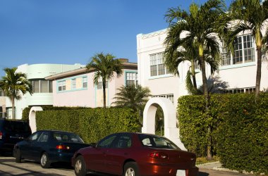 Art deco mimari yerleşim mahalle south beach miami