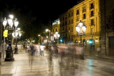 gece sahne la rambla barcelona