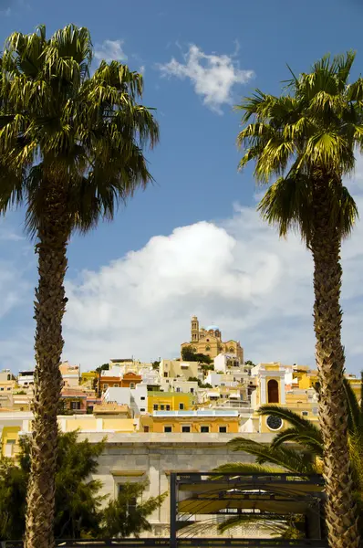 Landscape Syros Island Greece famous church — Stock Photo, Image