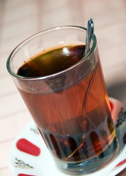Glass of cay tea Istanbul Turkey — Stock Photo, Image