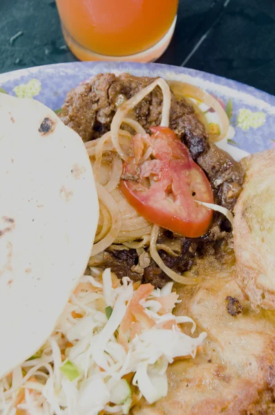 Plate of typical food leon nicaragua — Stock Photo, Image