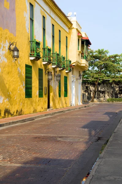 Colorida calle arquitectura histórica Cartagena Colombia América del Sur — Foto de Stock