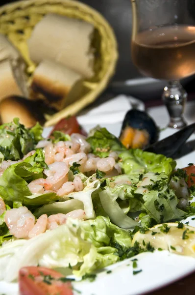 Seafood salad bonifacio corsica france — Stok Foto