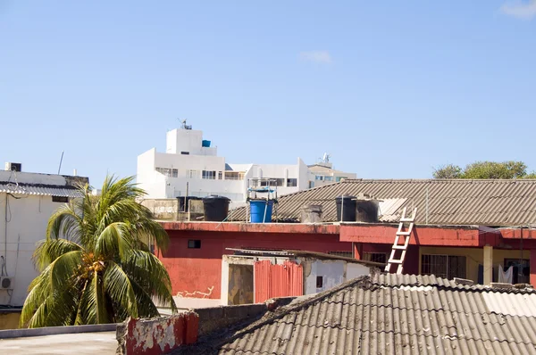 天台视图镇建筑圣安德列斯岛屿哥伦比亚 — 图库照片