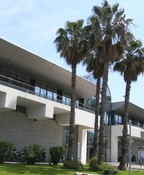 Modern architecture chamber of commerce maritime terminal ajaccio — Stock Photo, Image