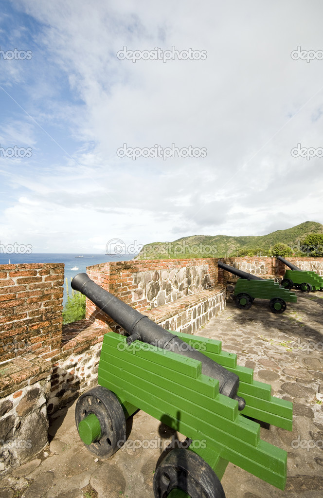 Cannons Fort Oranje Oranjestad Sint Eustatius island Caribbean Netherlands