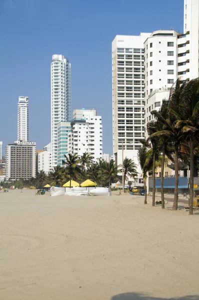 Immeubles de grande hauteur Bocagrande plage Cartagena Colombie Sud — Photo