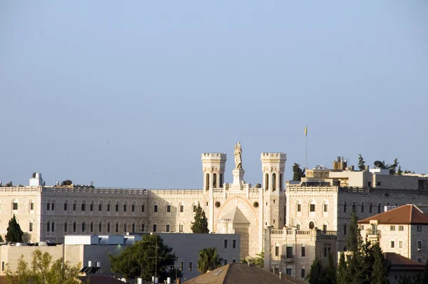 Střešní Jeruzalém Palestině Izrael architektura s mešitou chrámy kostely — Stock fotografie