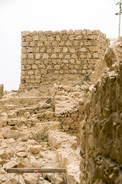 Masada starobylé pevnosti v Judské poušti, s výhledem na Mrtvé moře Izrael Asie na Středním východě — Stock fotografie