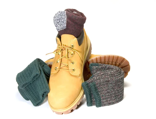 Ruige buiten laag uitgesneden oxford werk schoen schoen ragg sokken — Stockfoto