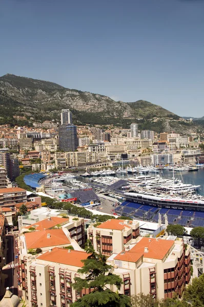 Szerkesztési nézet port kikötő Monaco Monte Carlo — Stock Fotó