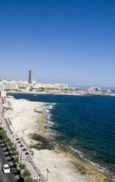 Seaside promenade sliema st. julian's paceville malta — Stock Photo, Image