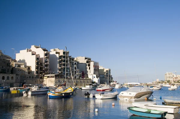 St. Julian 's harbor malta overdevelopment construction — Foto de Stock