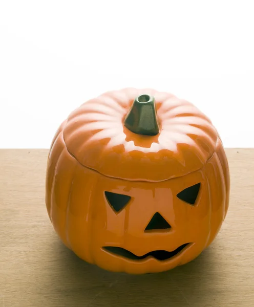 Keramische pompoen Jack o ' Lantern Halloween — Stockfoto