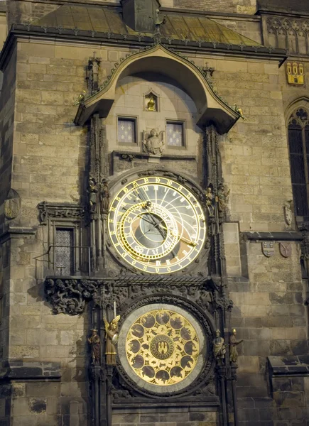 Věž radnice a orloj — Stock fotografie