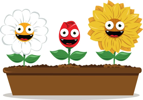 Grappige bloemen — Stockvector