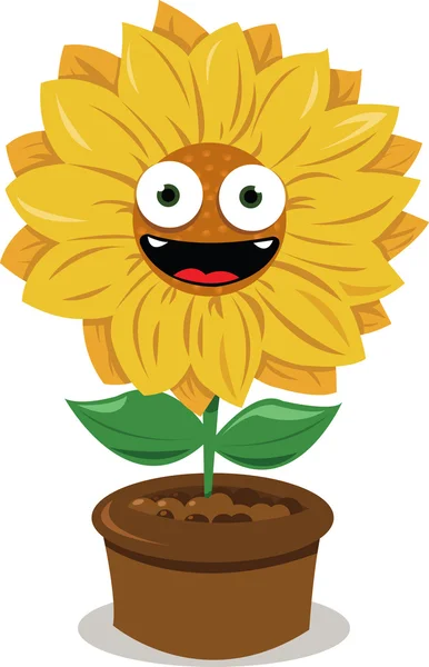 Lustige Sonnenblume — Stockvektor