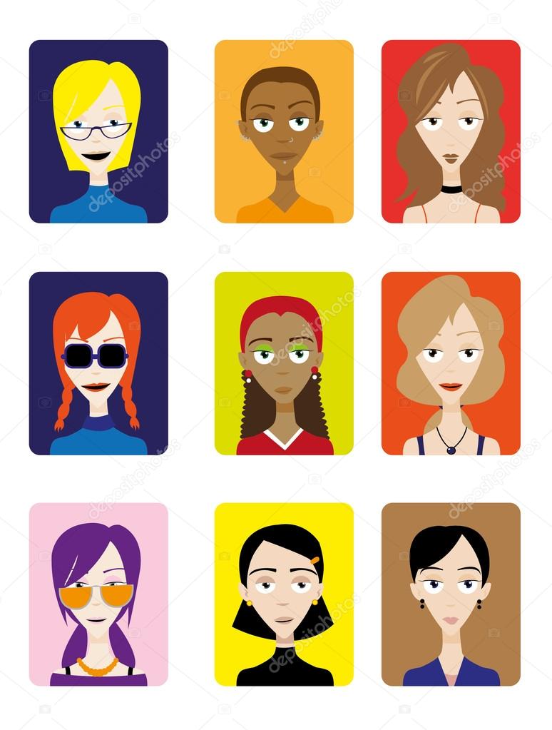 Set of Female Avatar Stock Vector Image by ©pcanzo #12710014 Set of Female Avatar Stock Vector Image by ©pcanzo #12710014