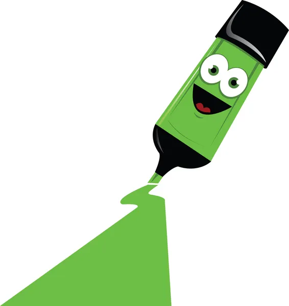 Funny Green Marker — Stock Vector