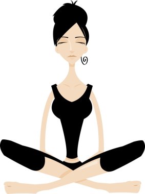 Genç kadın meditasyon yapıyor.