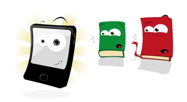 iki hayran kitaplar ve bir tablet