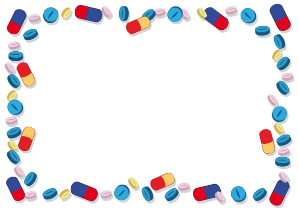 Coloured Pills Frame — Stock Vector