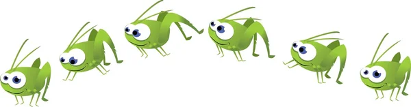 Salto Grasshopper divertido — Vector de stock