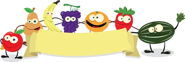 Funny Fruit Banner — Stock Vector