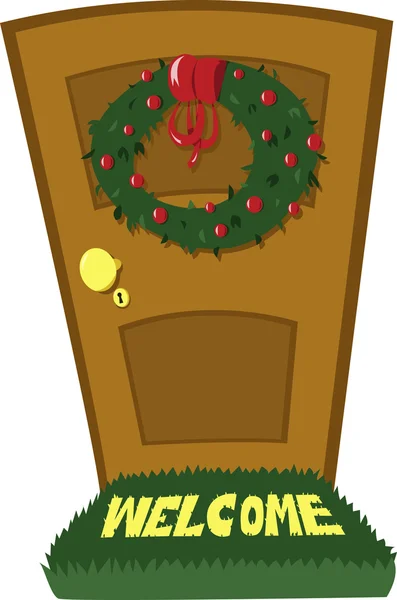 Kerstmis deur — Stockvector